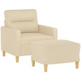  Fotelja s tabureom krem 60 cm od tkanine | shoptok.hr