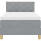  LED Box Spring Krevet Svijetlo siva 90 x 200 cm tkanina | shoptok.hr