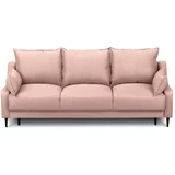 Mazzini Sofas ružičasti kauč na razvlačenje s prostorom za odlaganje Ancolie, 215 cm