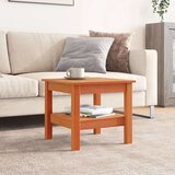 vidaXL Klubska mizica voščeno rjava 45x45x40 cm trdna borovina | Shoptok.si
