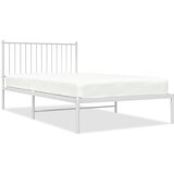 Metalni okvir za krevet s uzglavljem bijeli 107x203 cm | shoptok.hr