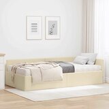  Kutni krevetni okvir s madracem Ostalo 2 pcs Krema tkanina | Eponuda.com
