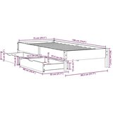 vidaXL Okvir kreveta bez madraca bijeli 75 x 190 cm masivna borovina | shoptok.hr