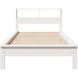 vidaXL Krevet s regalom za knjige bez madraca bijeli 75x190cm borovina | shoptok.hr