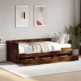 vidaXL Dnevni krevet s ladicama boja dimljenog hrasta 75x190 cm drveni | shoptok.hr