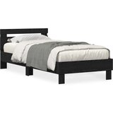  Krevetna okvira s LED svjetlima Crni hrast 100x200 cm Konstruirano drvo | shoptok.hr