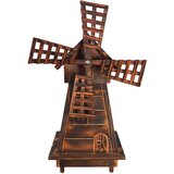  Drvena vrtna vjetrenjača, rotirajuća, ukrasna tamna 110 cm | shoptok.hr