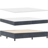  Posteljni mehanizem s posteljnino in klopjo temno siva 200x200 cm žamet | Shoptok.si