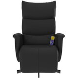  Masažni naslonjač od umjetne kože s osloncem za noge crni | shoptok.hr