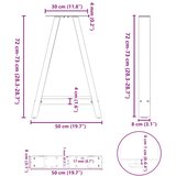 Noge za blagovaonski stol A-oblika 2 kom 50 x (72-73) cm Čelik | shoptok.hr