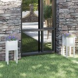 vidaXL vrtne sadilice 2 kom bijele 31 x 31 x 70 cm od masivne borovine | shoptok.hr
