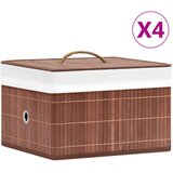  Kutije za pohranu od bambusa 4 kom smeđe | shoptok.hr