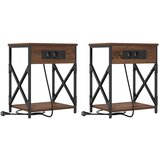  Noćni ormar 2 pcs Smeđi hrast 41 x 31 x 51 cm Konstruirano drvo | Eponuda.com