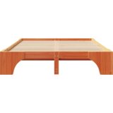 vidaXL Posteljni okvir Voščena rjava Trden les 140 x 200 cm Trden | Shoptok.si