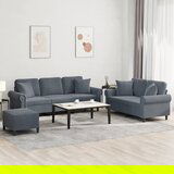 vidaXL 3-dijelni set sofa s jastucima tamnosivi baršunasti Cijene