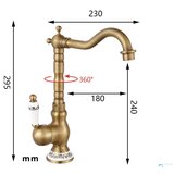 EYN Natična armatura s keramiko | Rustikalna pipa AQ1129 — 16,7 cm | Shoptok.si