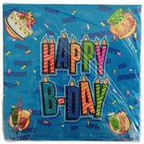  Dekor salvete Happy B-day, Plave Cene