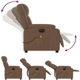  Električni masažni naslanjač rjavo blago | Shoptok.si