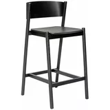 Hübsch Crna barska stolica u dekoru hrasta (visine sjedala 75 cm) Oblique –