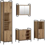  Set ormarića za kupaonicu 4 kom. Hrast artisan 40 x 36 x 181 cm - Hrast artisan Kupaonski ormarić (1 vrata i 1 polica) + viseći | shoptok.hr