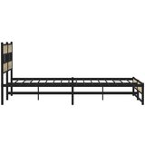 Metalni Kovinski posteljni okvir brez vzmetnice sonoma hrast 183x213 cm, (21610302) | Shoptok.si