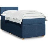  Krevet s oprugama i madracem plavi 100 x 200 cm od tkanine | shoptok.hr