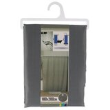  Zavjesa za kadu + 12 Pp Kukica 180 X 200 Cm Poliester, Siva Cijene
