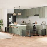 vidaXL Ograda za pse z vrati zložljiva 12 panelov črna 960 cm les | Shoptok.si