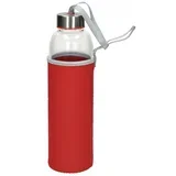 Za vodu staklena Wave Color 600ml crvena