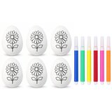  Easter Styrofoam Eggs For Painting Markers Flower Pattern D 6pcs | Shoptok.si
