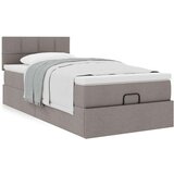  Otomanski okvir kreveta s madraca smeđesivi 90x200cm od tkanine | shoptok.hr