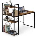 ModernHome TH-SD-7-16 – Delovna miza za računalnik s 3 policami, 120 × 60 cm, loft dizajn, oreh/črna Cene