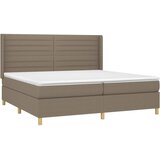  Krevet box spring s madracem LED smeđesivi 200x200 cm tkanina | shoptok.hr