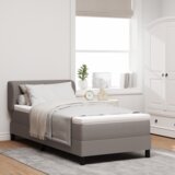 vidaXL Box spring postelja z vzmetnico taupe 90x200 cm tkanina | Shoptok.si