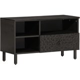TV ormarić crni 80x33x46 cm od masivnog drva manga | shoptok.hr