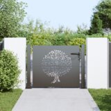 vidaXL Vrtna vrata Crna 105 x 100 cm Čelik s praškastim premazom | shoptok.hr