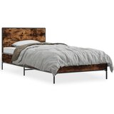 Maison Chic Posteljni okvir - Enojna postelja - Postelja za odrasle dimljeni hrast 100x200 cm inž. les in kovina-J8557, (21764989) Cene