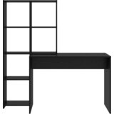 vidaXL Stol s policom Crni hrast 138.5 x 55 x 143 cm Konstruirano drvo | shoptok.hr