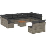  13-dijelni set vrtnih sofa od poliratana s jastucima sivi | shoptok.hr