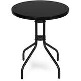 Multi Garden okrugli vrtni stol 60 cm od kaljenog stakla za vrt, terasu ili balkon, crni | shoptok.hr