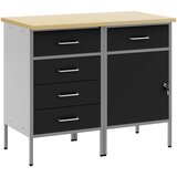 vidaXL 2-delni delovni kabinet set Črna in Siva, Inženirski les in Jeklo, (22047388) Cene