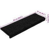  Prostirke za stepenice 20 kom 65x21x4 cm Crne s pravokutnim rubom | Eponuda.com