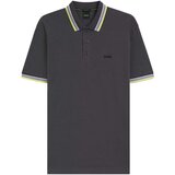 Boss Paddy Piqué Polo Shirt Dark Grey/Yellow Siva Cijene