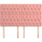  Posteljno vzglavje 4 kosa roza 72x7x78/88 cm žamet, (20953591) | Shoptok.si