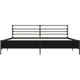  Okvir za krevet crni 180 x 200 cm konstruirano drvo i metal | shoptok.hr