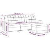  Trosjed s tabureom crni 180 cm od tkanine | Eponuda.com