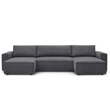 Bobochic Paris sofa na razvlačenje tamno sive boje "U" Nihad Panoramique | shoptok.hr