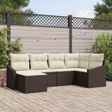  Vrtni jedilni set Set s 6 kosi Rjava Sintetični ratan, (22091962) | Shoptok.si