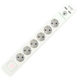 Home Podaljšek z zaščito, 6 vtičnic, 1.5mm², 1,4 met, USB - NVT 06K USB/WH u