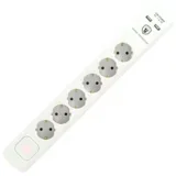 Podaljšek z zaščito, 6 vtičnic, 1.5mm², 1,4 met, USB - NVT 06K USB/WH